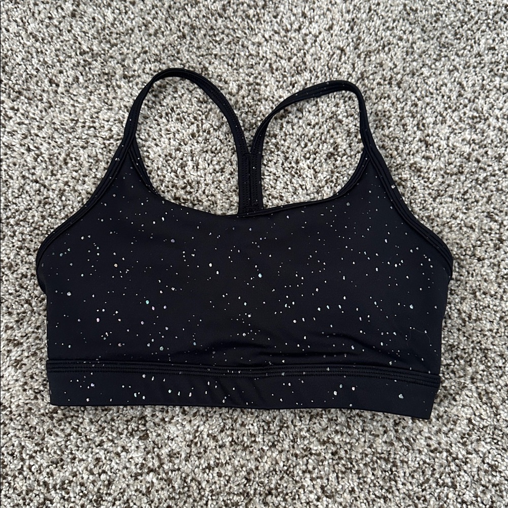 Zyia Black Sports Bra with Speckles
